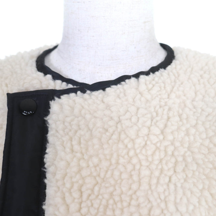 極美品◇HYKE ハイク 182-17175 FAUX SHEARLING COAT フェイクムートンコート ロング ボアコート ホワイト 2 日本製 正規品 レディース