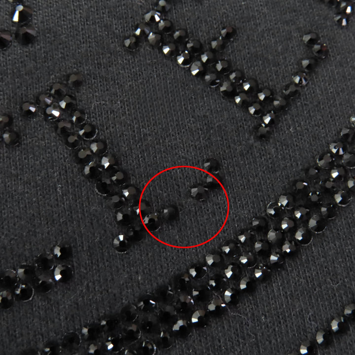 美品◇MONCLER モンクレール 22SS H20938C00016 MAGLIA GIROCOLLO コットン100％ ラインストーンロゴ 半袖Ｔシャツ ブラック S 正規品