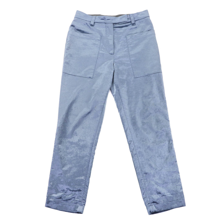 極美品◇Brunello Cucinelli ブルネロクチネリ MA088P6477 コットン ベロア パンツ スラックス ブルー 38 イタリア製 正規品 レディース