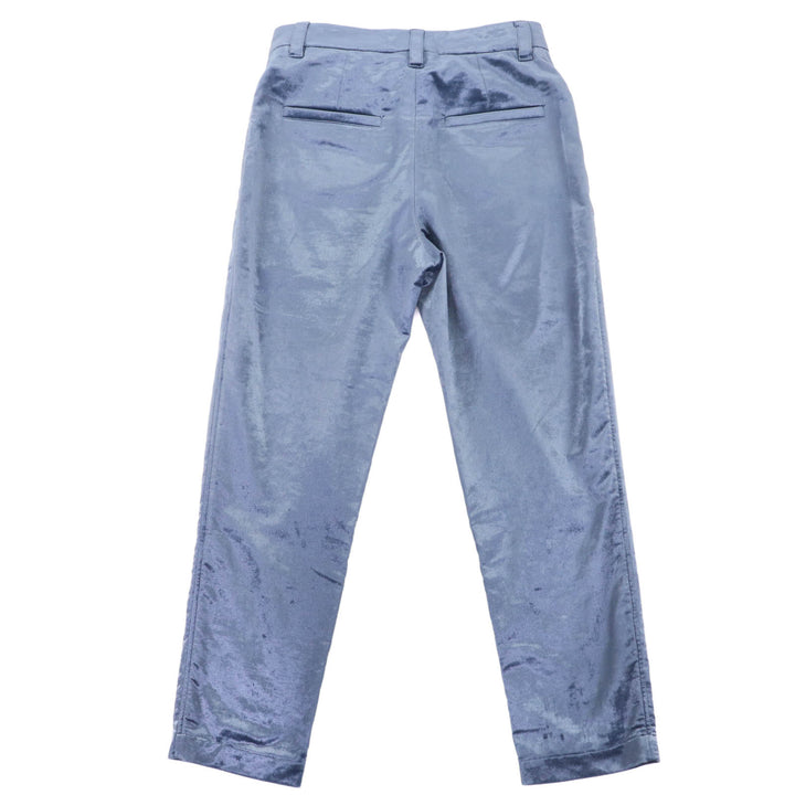 極美品◇Brunello Cucinelli ブルネロクチネリ MA088P6477 コットン ベロア パンツ スラックス ブルー 38 イタリア製 正規品 レディース