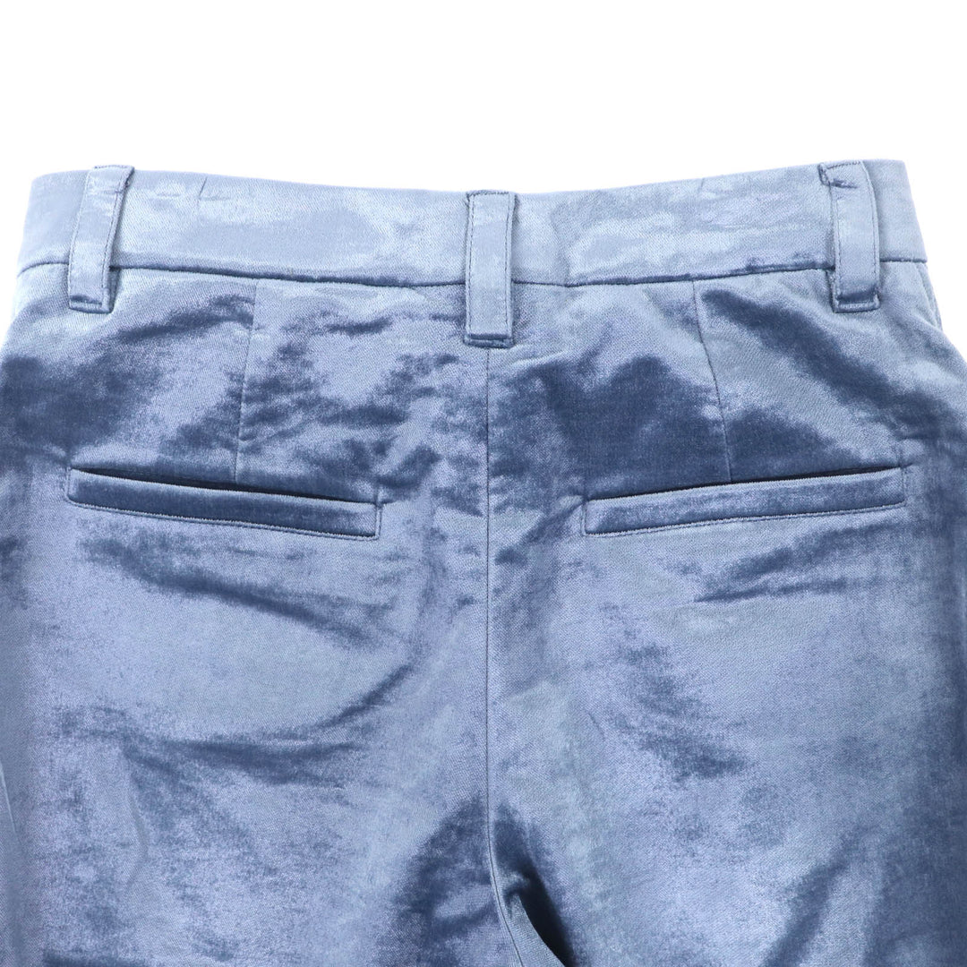 極美品◇Brunello Cucinelli ブルネロクチネリ MA088P6477 コットン ベロア パンツ スラックス ブルー 38 イタリア製 正規品 レディース