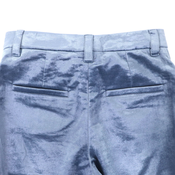 極美品◇Brunello Cucinelli ブルネロクチネリ MA088P6477 コットン ベロア パンツ スラックス ブルー 38 イタリア製 正規品 レディース