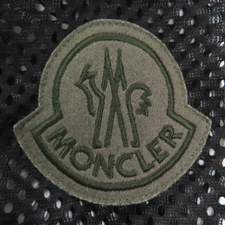 美品◇MONCLER モンクレール F10938C73400 コットン100％ ロゴワッペン付き メッシュデザイン 半袖Ｔシャツ カーキ XS 正規品 レディース
