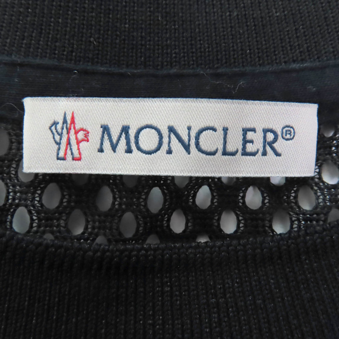 美品◇MONCLER モンクレール F10938C73400 コットン100％ ロゴワッペン付き メッシュデザイン 半袖Ｔシャツ カーキ XS 正規品 レディース