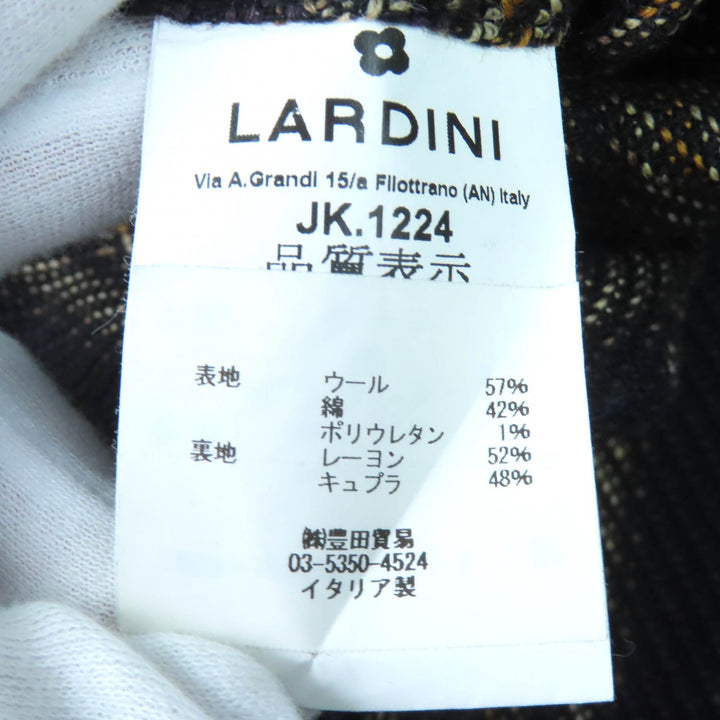 極美△LARDINI ラルディーニ JU903AQ43 ウール コットン MOWEAR ストライプ 段返り シングル テーラードジャケット ブラウン系 46 正規品