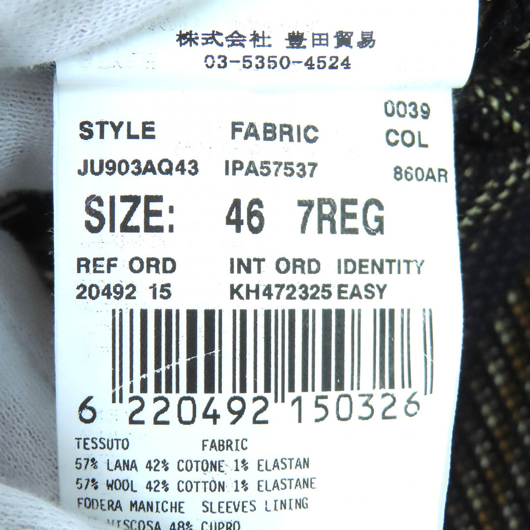 極美△LARDINI ラルディーニ JU903AQ43 ウール コットン MOWEAR ストライプ 段返り シングル テーラードジャケット ブラウン系 46 正規品