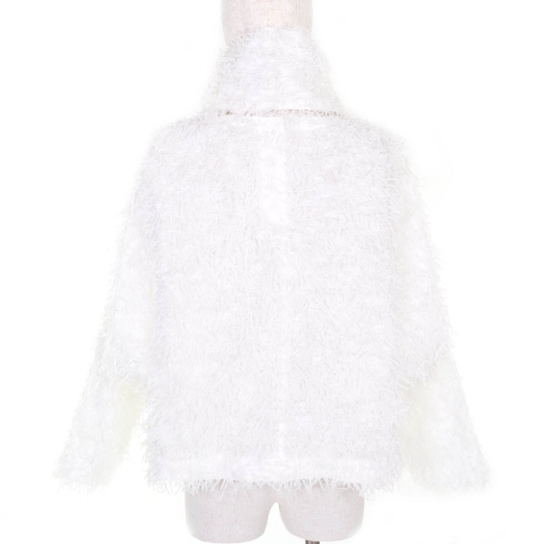 極美品◇ISSEY MIYAKE イッセイミヤケ IM03FJ081 SHAGGY シャギー ロングスリーブ プルオーバー ホワイト 2 日本製 正規品 レディース
