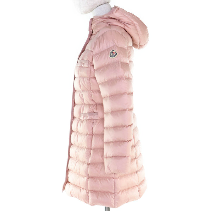未使用品◇MONCLER モンクレール 23-24AW I29541C00014 HIRMA ロゴワッペン付き ダウンコート ピンク 12anni152cm 正規品 キッズ 大人OK