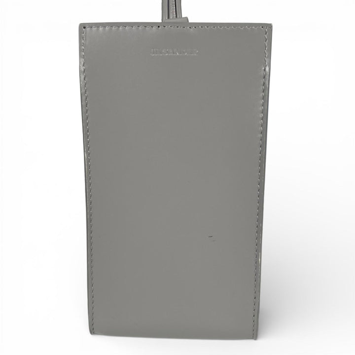 美品▲JIL SANDER ジルサンダー TANGLE タングル レザー フォンケース iPhoneケース グレー イタリア製　レディース