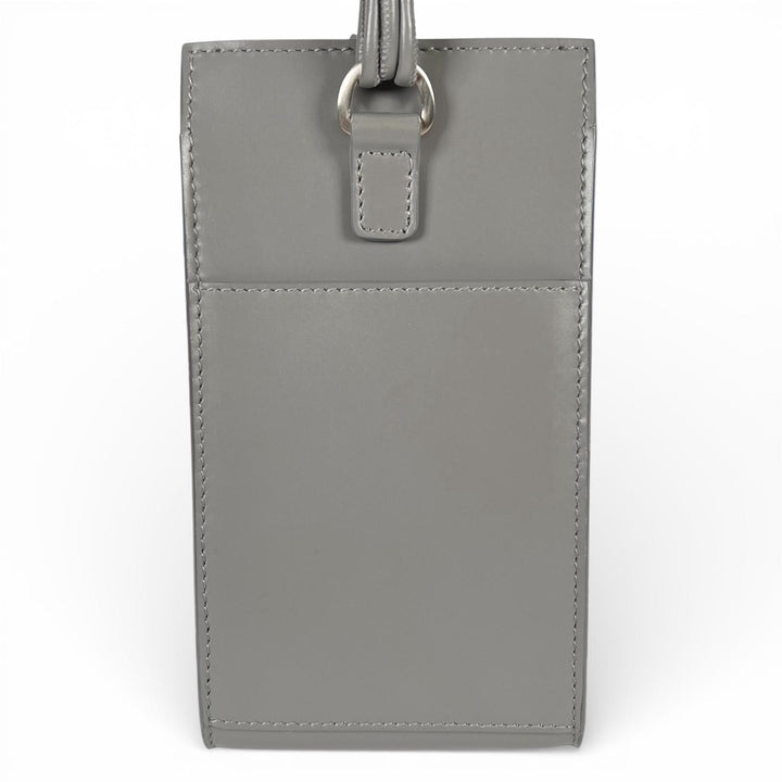 美品▲JIL SANDER ジルサンダー TANGLE タングル レザー フォンケース iPhoneケース グレー イタリア製　レディース