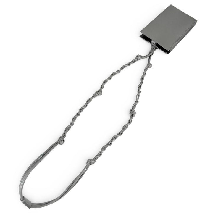 美品▲JIL SANDER ジルサンダー TANGLE タングル レザー フォンケース iPhoneケース グレー イタリア製　レディース