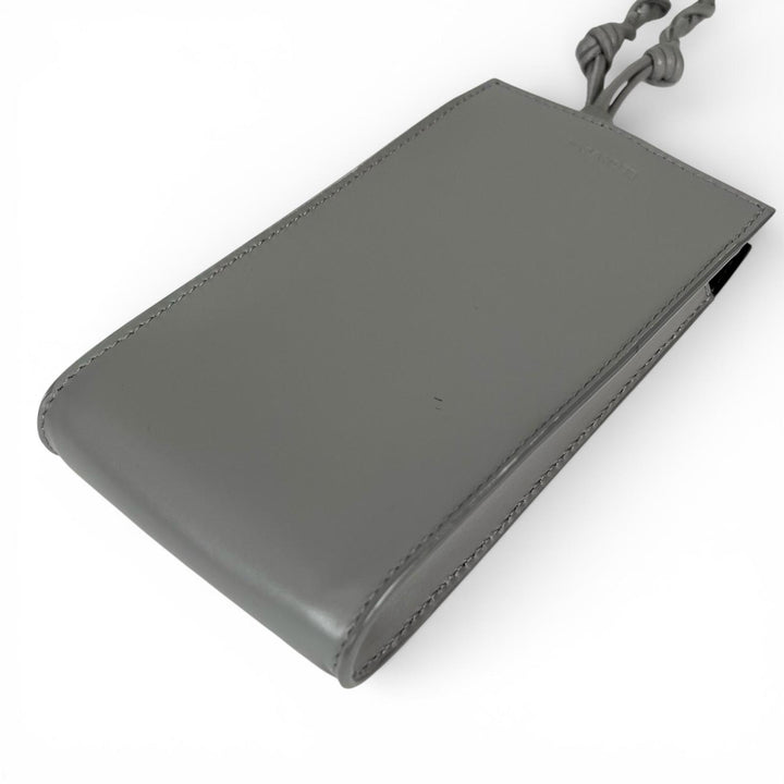美品▲JIL SANDER ジルサンダー TANGLE タングル レザー フォンケース iPhoneケース グレー イタリア製　レディース