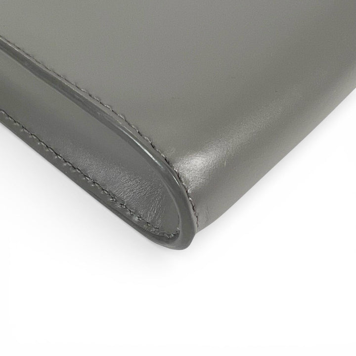 美品▲JIL SANDER ジルサンダー TANGLE タングル レザー フォンケース iPhoneケース グレー イタリア製　レディース