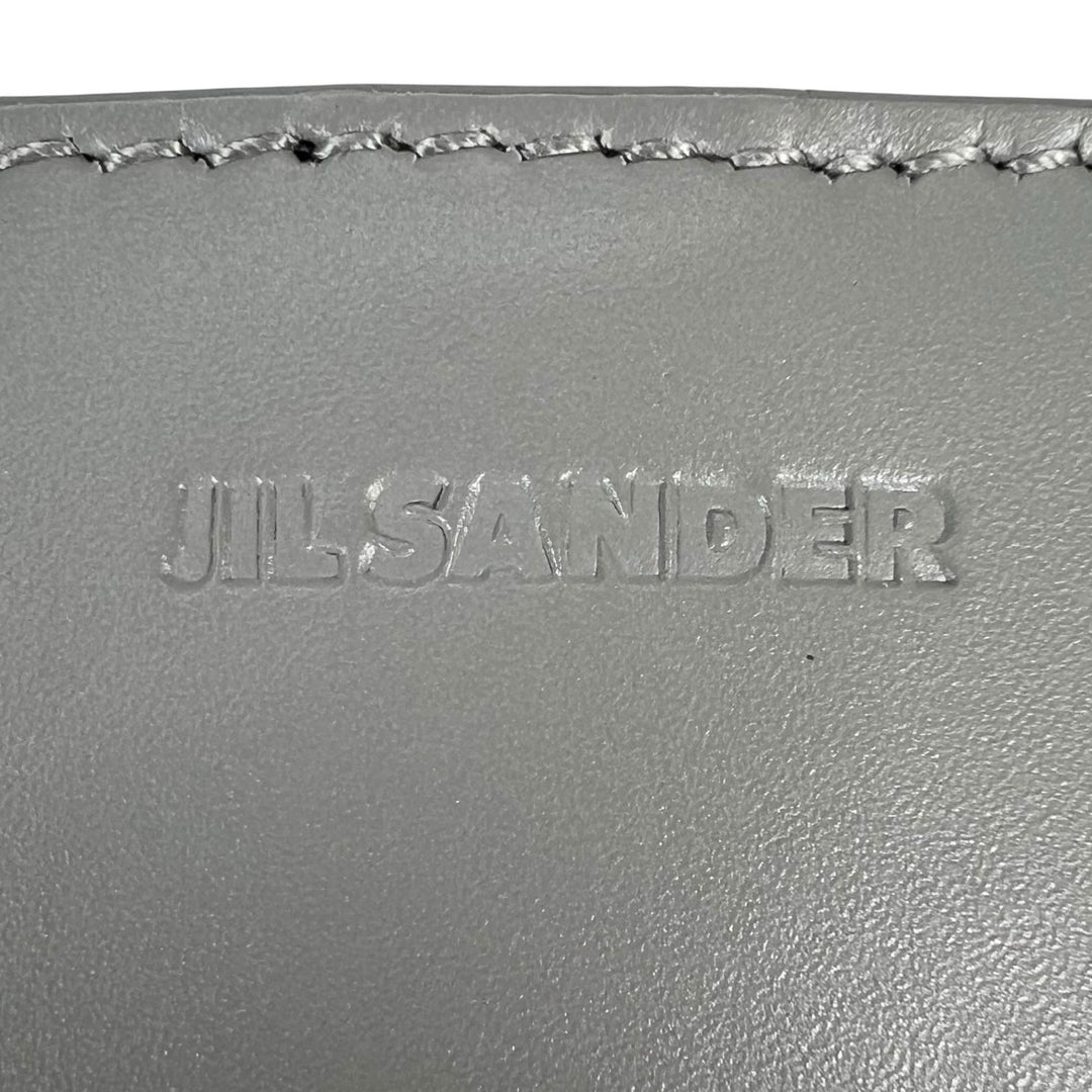 美品▲JIL SANDER ジルサンダー TANGLE タングル レザー フォンケース iPhoneケース グレー イタリア製　レディース