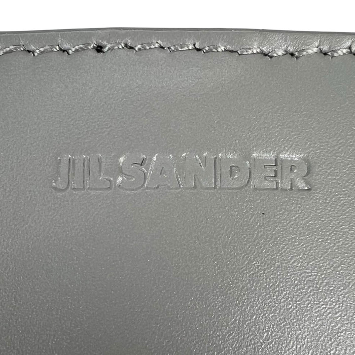 美品▲JIL SANDER ジルサンダー TANGLE タングル レザー フォンケース iPhoneケース グレー イタリア製　レディース