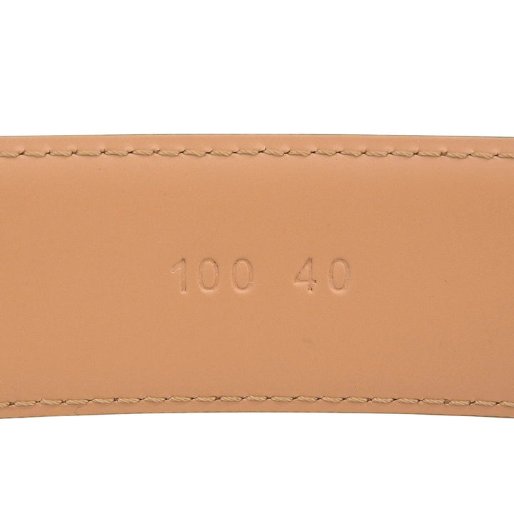美品▲BERLUTI ベルルッティ 2024年製 カリグラフィー ピンバックル レザー ベルト ブラウン 100 40 保存袋付き イタリア製 メンズ
