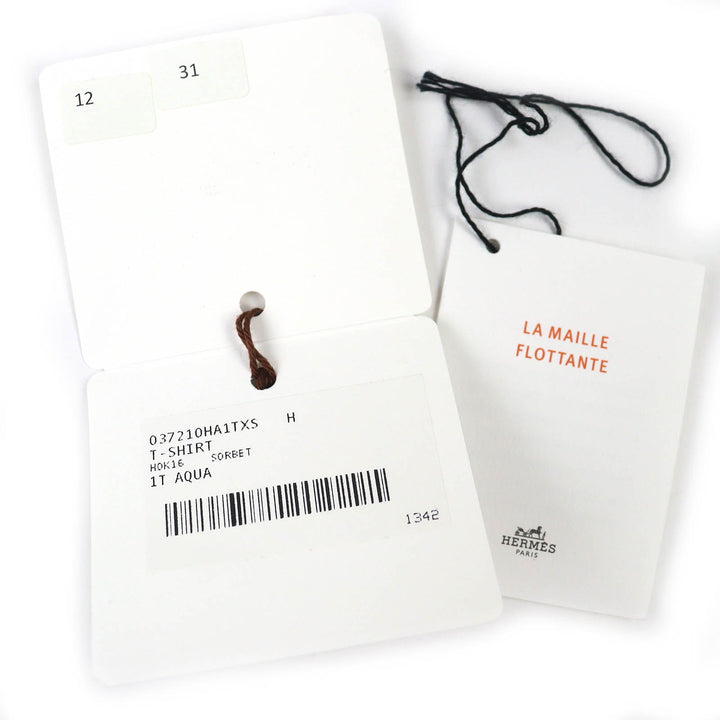 極美品△HERMES エルメス コットン100% クルーネック バイカラー 半袖ニット ライトグリーン ライトブルー XS イタリア製 メンズ