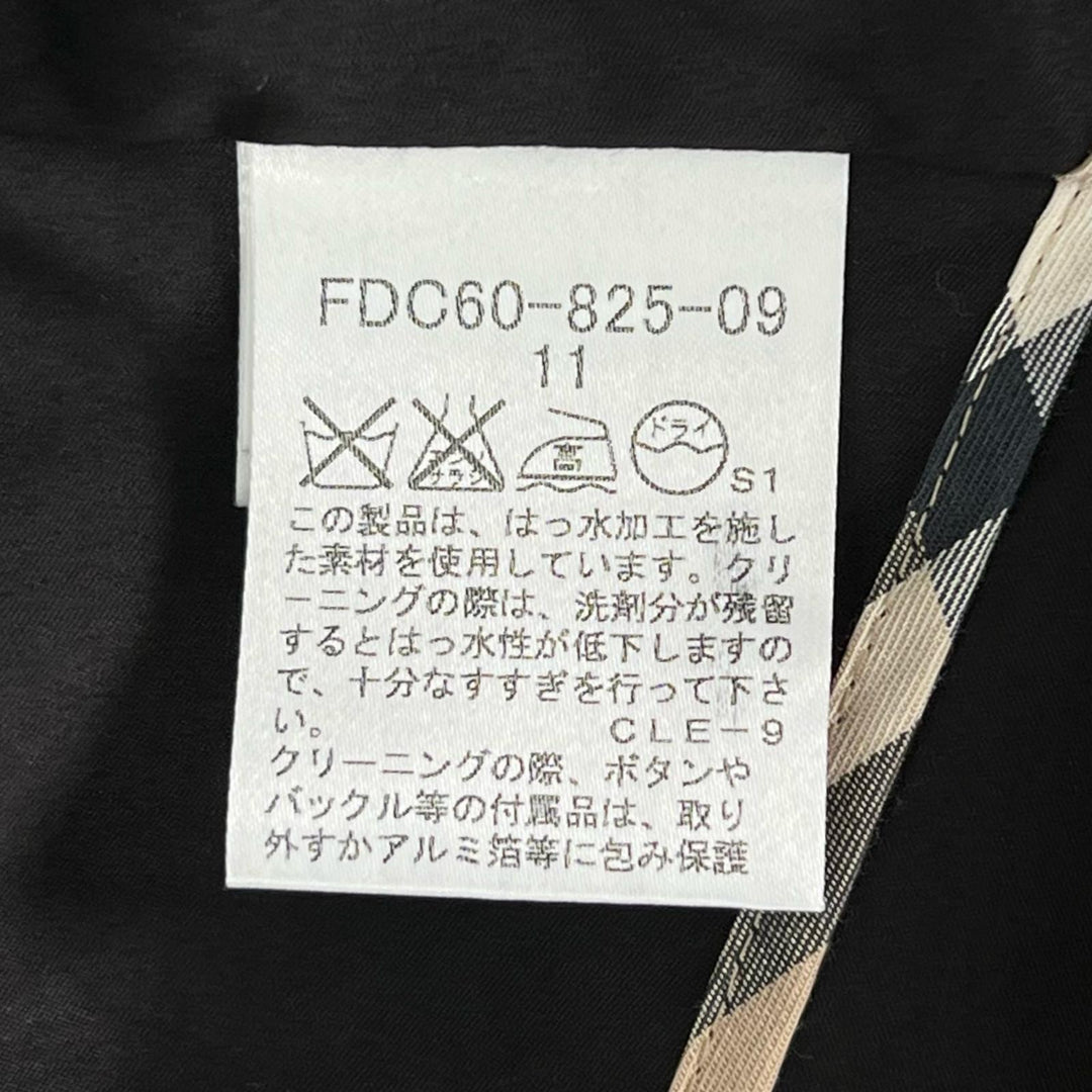美品▲BURBERRY LONDON バーバリーロンドン コットン100% 襟裏ノバチェック ステンカラーコート ブラック 11 日本製 正規品 レディース