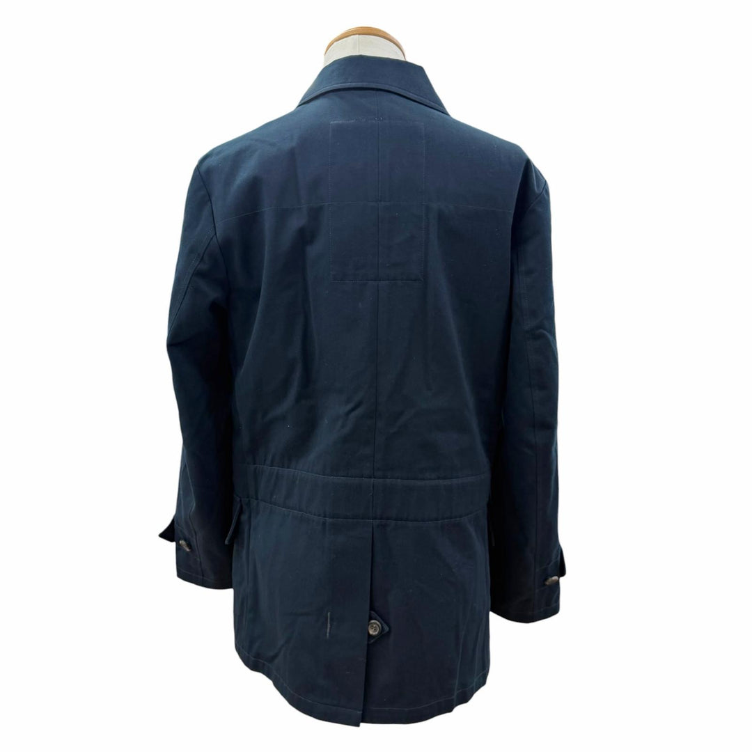 美品▼YVES SAINT LAURENT イヴ・サンローラン 253617 ステファノピラーティ期 カサンドラロゴ ダブルブレスト コート ネイビー IT 46