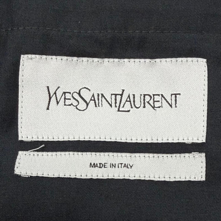 美品▼YVES SAINT LAURENT イヴ・サンローラン 253617 ステファノピラーティ期 カサンドラロゴ ダブルブレスト コート ネイビー IT 46