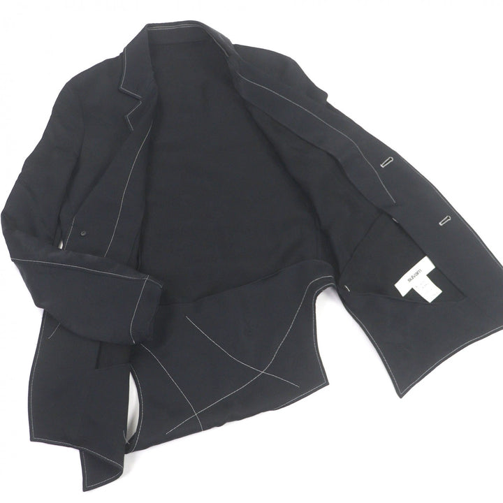 極美品□sulvam サルバム SP-J06-200 Stitch 2 button jacket 総柄 ステッチデザイン ジャケット S 日本製 正規品 メンズ 定価82500円