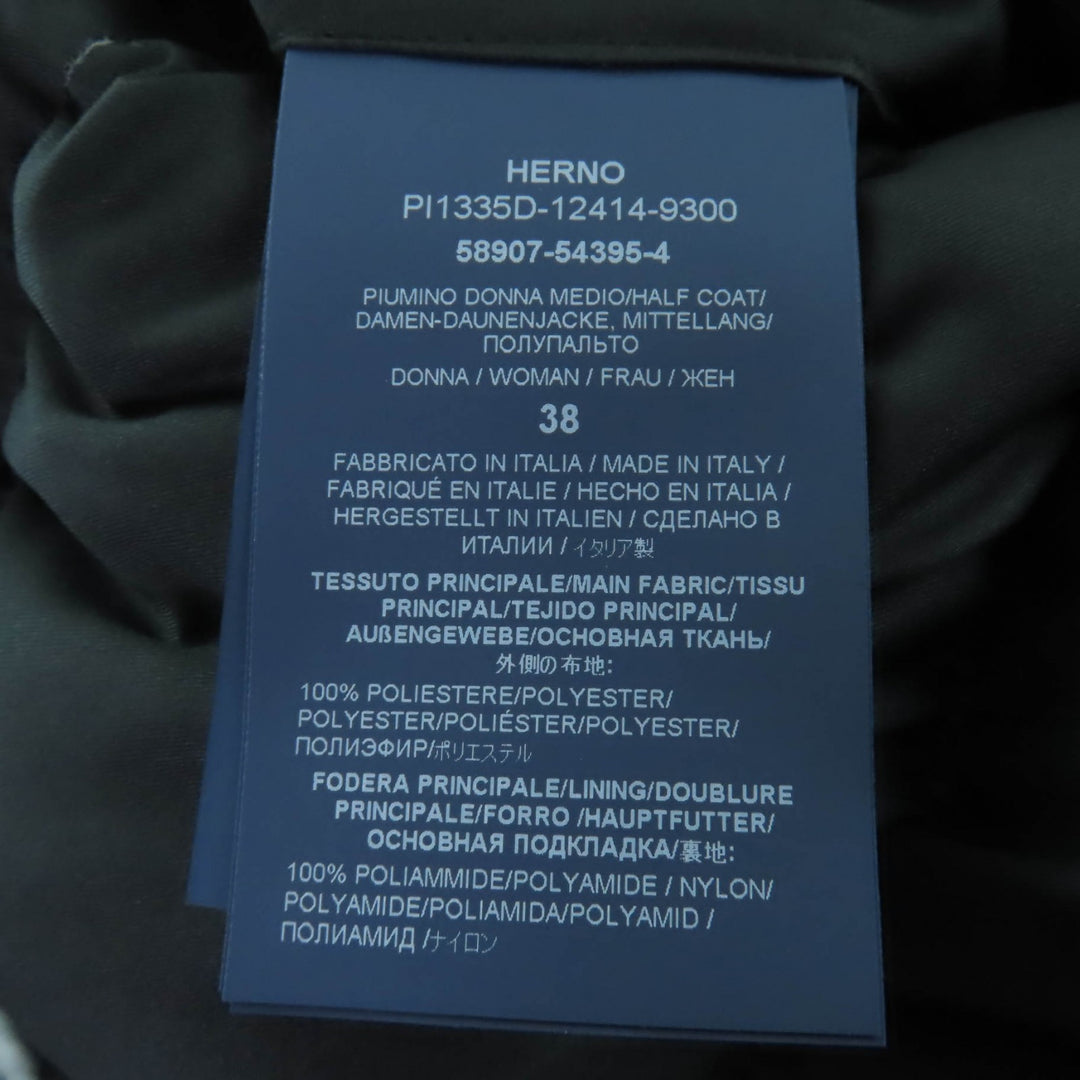 極美品☆Herno ヘルノ 2022年製 PI1335D フォックスファー・フード付 ロング丈 ダウンコート ブラック 38 イタリア製 正規品 レディース