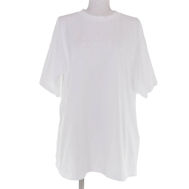 極美品☆MM6 Maison Margiela エムエムシックス メゾンマルジェラ 25SS S62GD0202 オーバーサイズ 半袖Ｔシャツ ホワイト XS 正規品