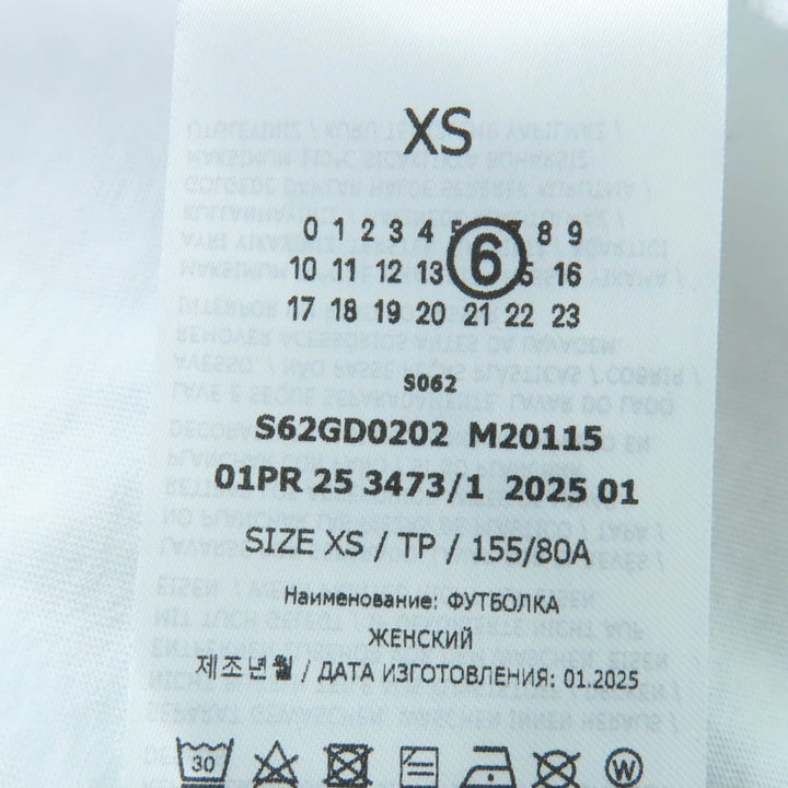 極美品☆MM6 Maison Margiela エムエムシックス メゾンマルジェラ 25SS S62GD0202 オーバーサイズ 半袖Ｔシャツ ホワイト XS 正規品