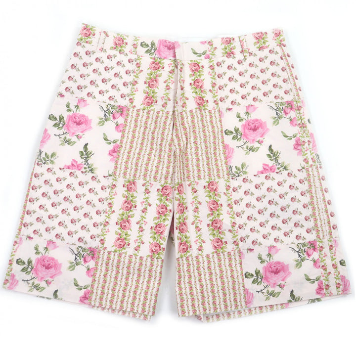 極美品□DIOR ディオール オム 22AW 293C170B5680 フローラル バラ 総柄 ハーフパンツ ショートパンツ ピンク 48 イタリア製 正規品