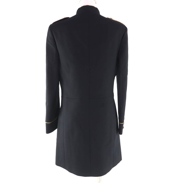 極美品★SAINT LAURENT PARIS サンローランパリ 413428 裏地シルク100％ エディ期 ウールコート ナポレオンコート ブラック 38 伊製