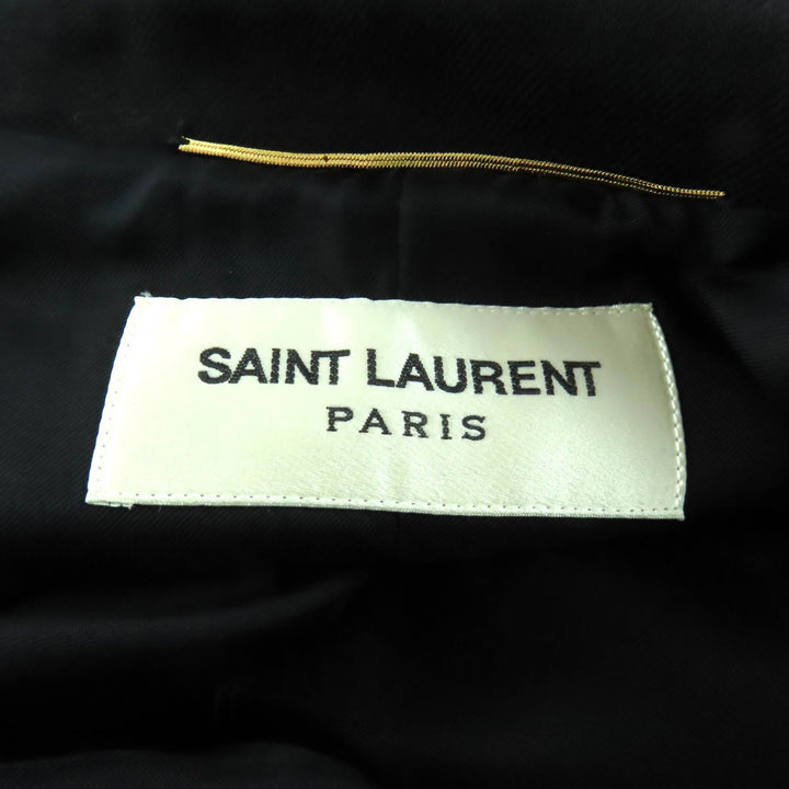 極美品★SAINT LAURENT PARIS サンローランパリ 413428 裏地シルク100％ エディ期 ウールコート ナポレオンコート ブラック 38 伊製