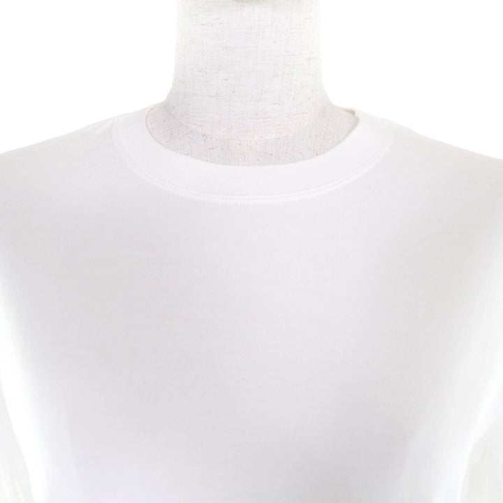 極美品★HERMES エルメス 21SS コットン100％ ポケット付 七分袖 クルーネック Tシャツ ワンピース ホワイト 34 フランス製 正規品