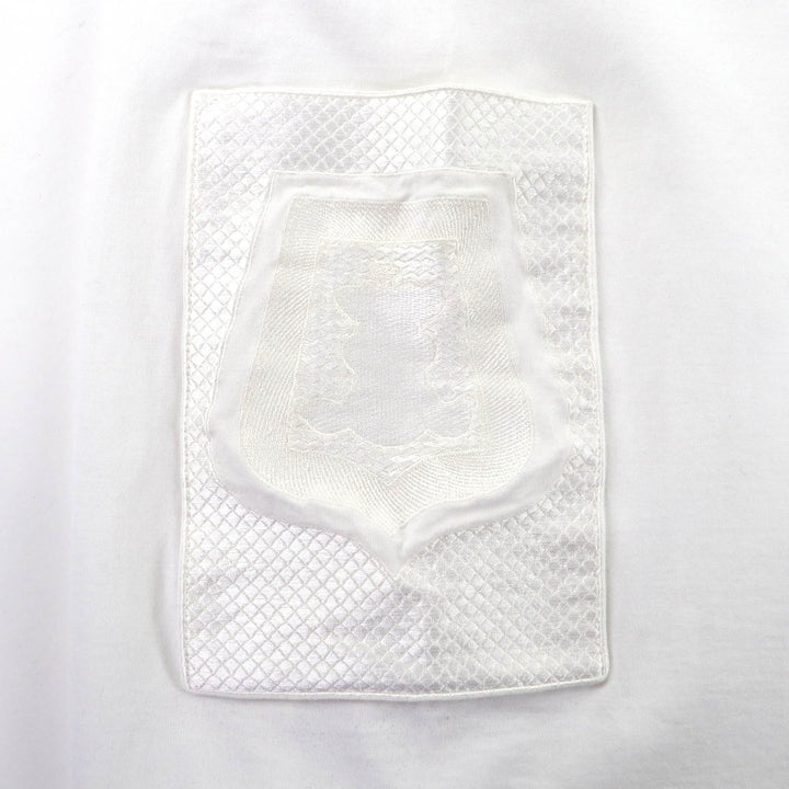 極美品★HERMES エルメス 21SS コットン100％ ポケット付 七分袖 クルーネック Tシャツ ワンピース ホワイト 34 フランス製 正規品
