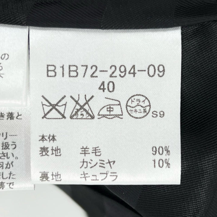 極美品▲BURBERRY LONDON バーバリーロンドン カシミヤ混 襟FOXファー ロゴボタン ウールコート ブラック 40 日本製 正規品 レディース
