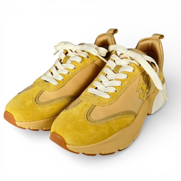 未使用品▲Tory Burch トリーバーチ 89113 GOOD LUCK TRAINER グッドラックトレーナー スウェードレザー スニーカー 8 箱付き レディース