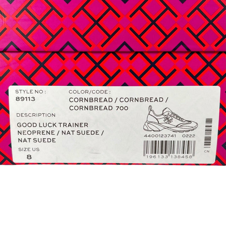 未使用品▲Tory Burch トリーバーチ 89113 GOOD LUCK TRAINER グッドラックトレーナー スウェードレザー スニーカー 8 箱付き レディース