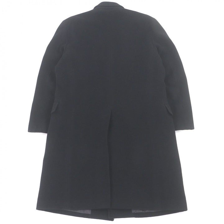 良品□POLO RALPH LAUREN ポロラルフローレン 毛100％ フライフロント チェスターコート ロングコート ブラック L 日本製 正規品 メンズ