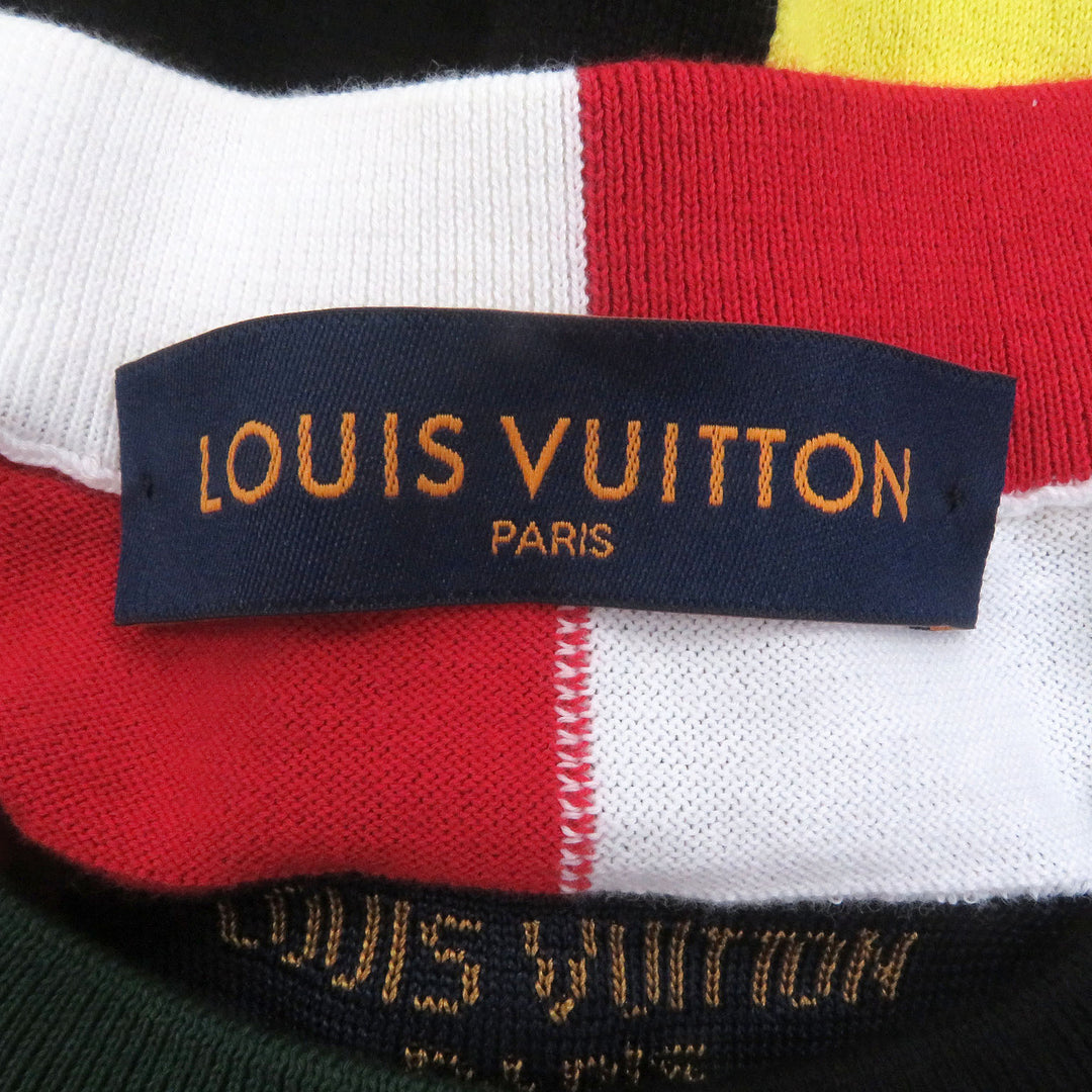 極美品□LOUIS VUITTON ルイヴィトン HMN73W Amen Break インサイドアウト ダミエ LVロゴ 薄手 セーター マルチ M イタリア製 正規品