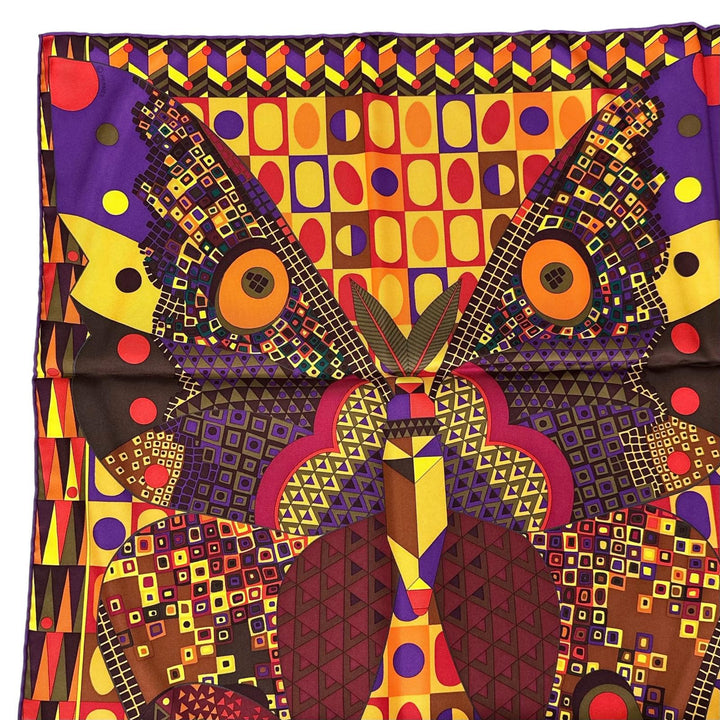 極美品▲HERMES エルメス カレ90 シルクの翼 LES AILES DE LA SOIE シルク100% スカーフ マルチカラー フランス製 レディース 箱付き