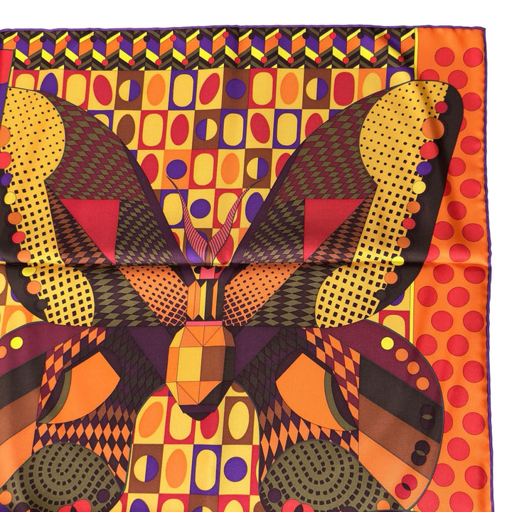 極美品▲HERMES エルメス カレ90 シルクの翼 LES AILES DE LA SOIE シルク100% スカーフ マルチカラー フランス製 レディース 箱付き