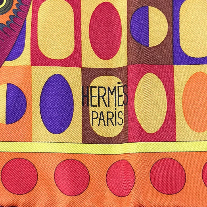 極美品▲HERMES エルメス カレ90 シルクの翼 LES AILES DE LA SOIE シルク100% スカーフ マルチカラー フランス製 レディース 箱付き