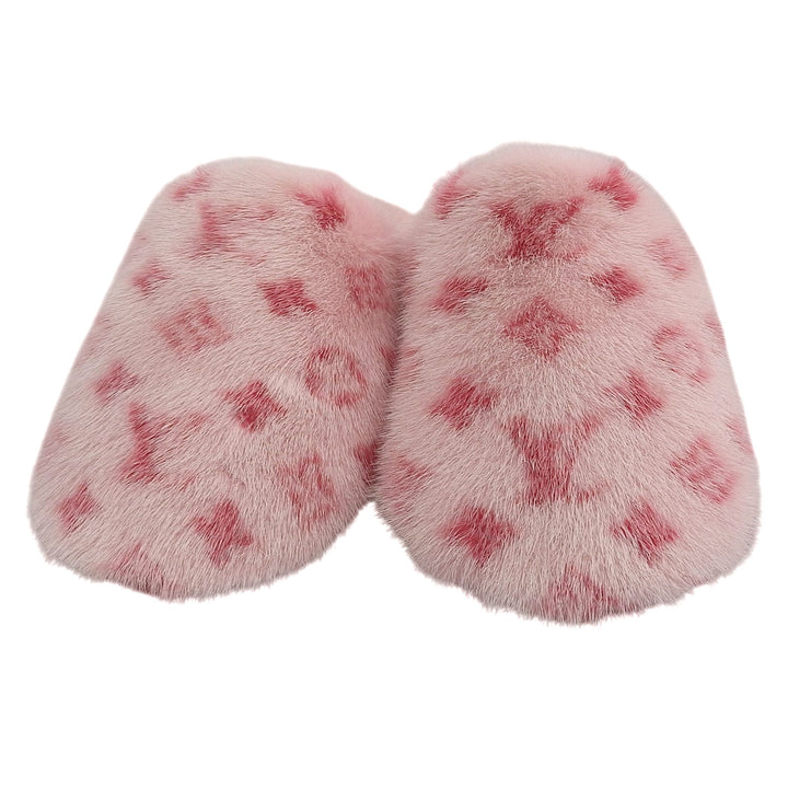 極美品▲LOUIS VUITTON ルイヴィトン LVスイート ライン ミュール ミンク MINK モノグラム ルームシューズ ピンク 34-35 保存袋付き 伊製