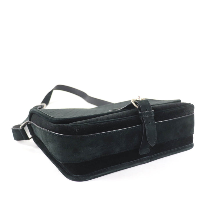 美品★SAINT LAURENT PARIS サンローランパリ MAL688253 YSLモノグラム ベルベット ショルダーバッグ ブラック シルバー金具 イタリア製