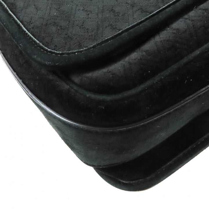 美品★SAINT LAURENT PARIS サンローランパリ MAL688253 YSLモノグラム ベルベット ショルダーバッグ ブラック シルバー金具 イタリア製