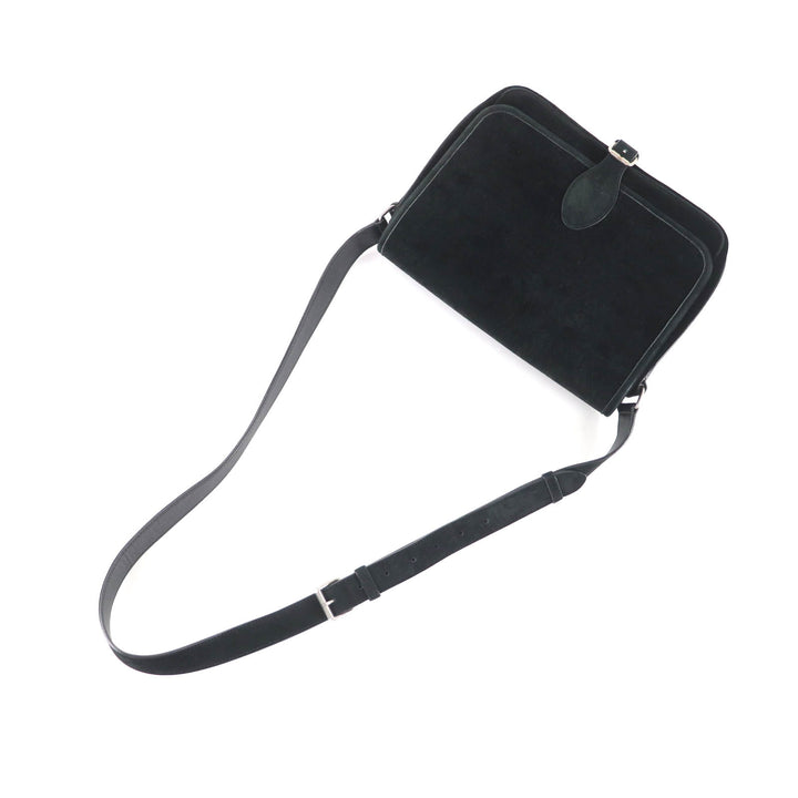 美品★SAINT LAURENT PARIS サンローランパリ MAL688253 YSLモノグラム ベルベット ショルダーバッグ ブラック シルバー金具 イタリア製