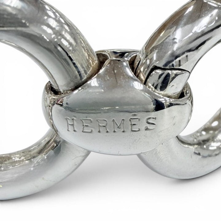 極美品◇HERMES エルメス ヴィンテージ フロンテール ブレスレット SV925 バングル 腕輪 アクセサリー シルバー 重量55.2g レディース
