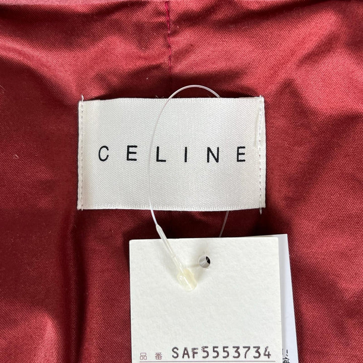 未使用品▲CELINE セリーヌ 西川産業 マカダム柄 スリーパー 羽毛肩当て ダウンベスト ピンク 日本製 正規品 レディース