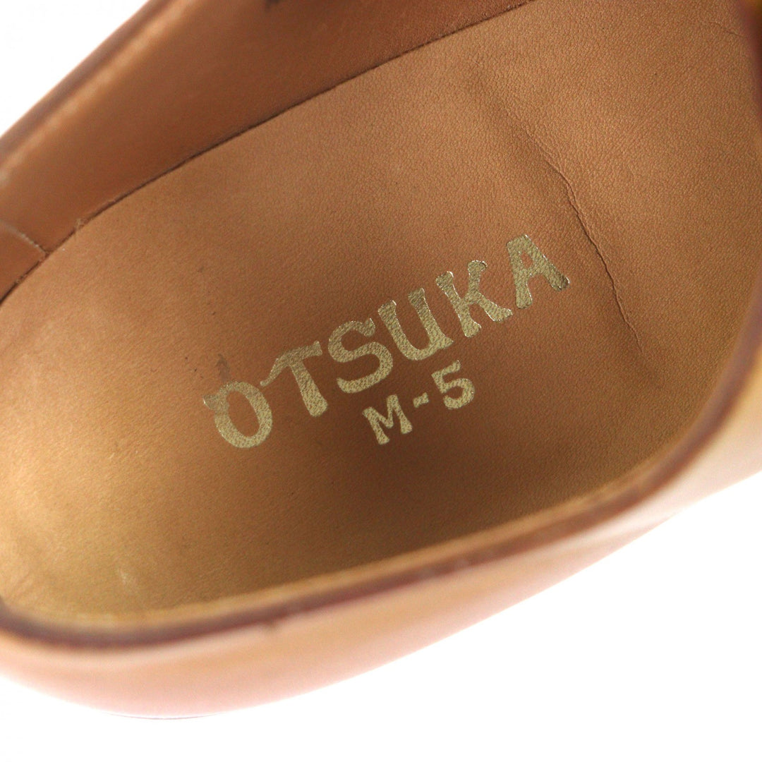 極美品▼Otsuka 大塚製靴 M-5 AKATSUKI ホールカット レースアップ レザーシューズ オレンジ 4 保存袋付き 英国製 メンズ 定価149600円