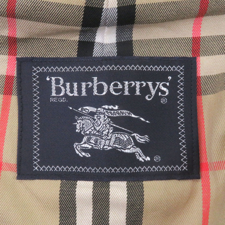 極美品□Burberrys バーバリー ヴィンテージ 裏ノバチェック フライフロント ステンカラーコート 玉虫色 90-165-4 日本製 正規品 メンズ