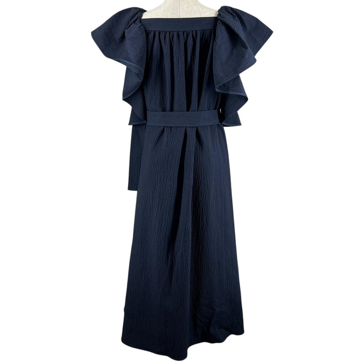 極美品▲ADEAM アディアム 2023年製 43689 VACATION DRESS ロング ワンピース ドレス ネイビー XS 正規品 レディース 定価143000円